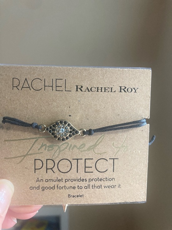 RACHEL Rachel Roy Jewelry - RACHEL Rachel Roy Black Cord Bracelet with Gold-Tone Eye Charm